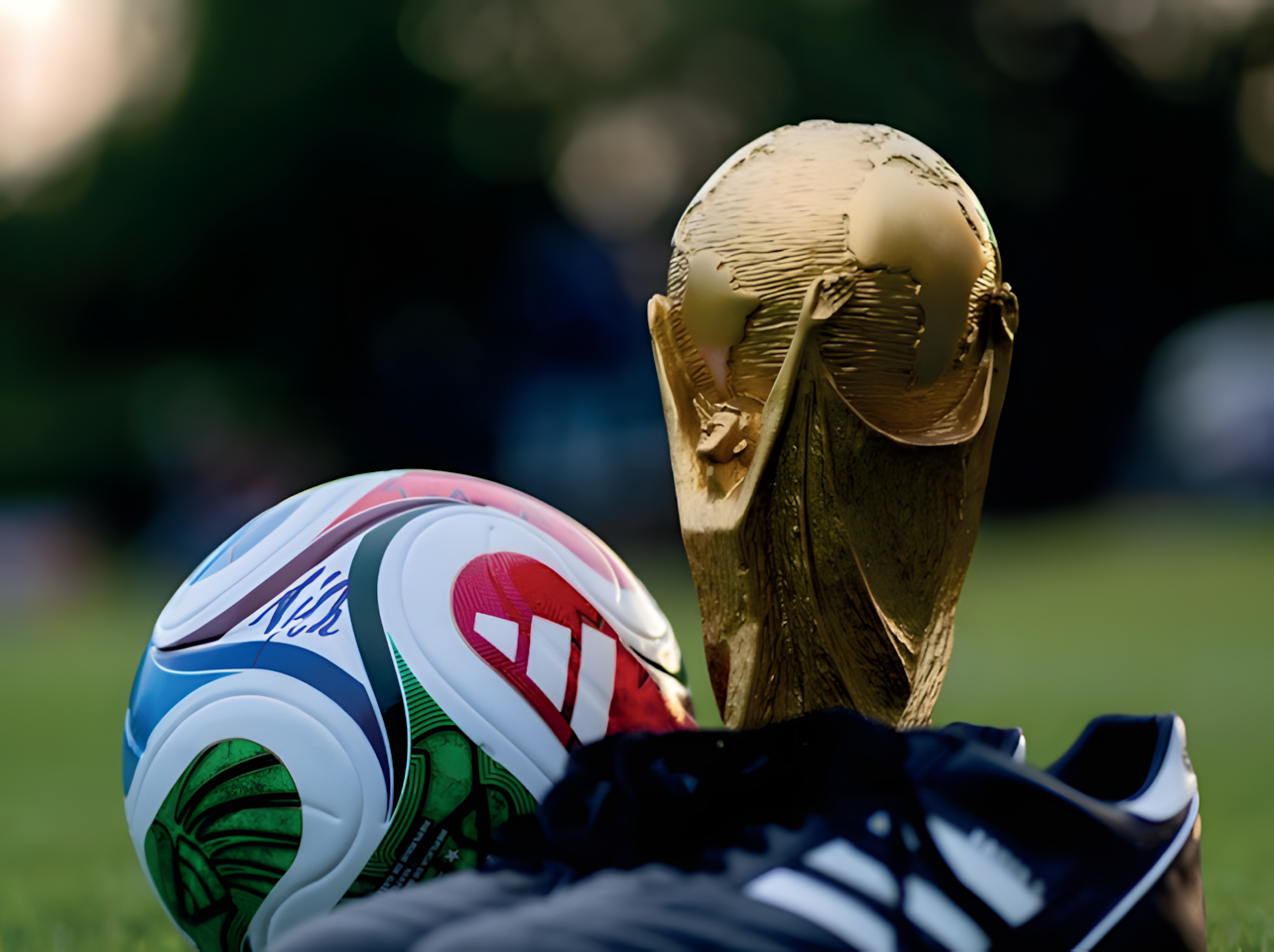 Pokal und Ball der Mini-WM des SV Polling