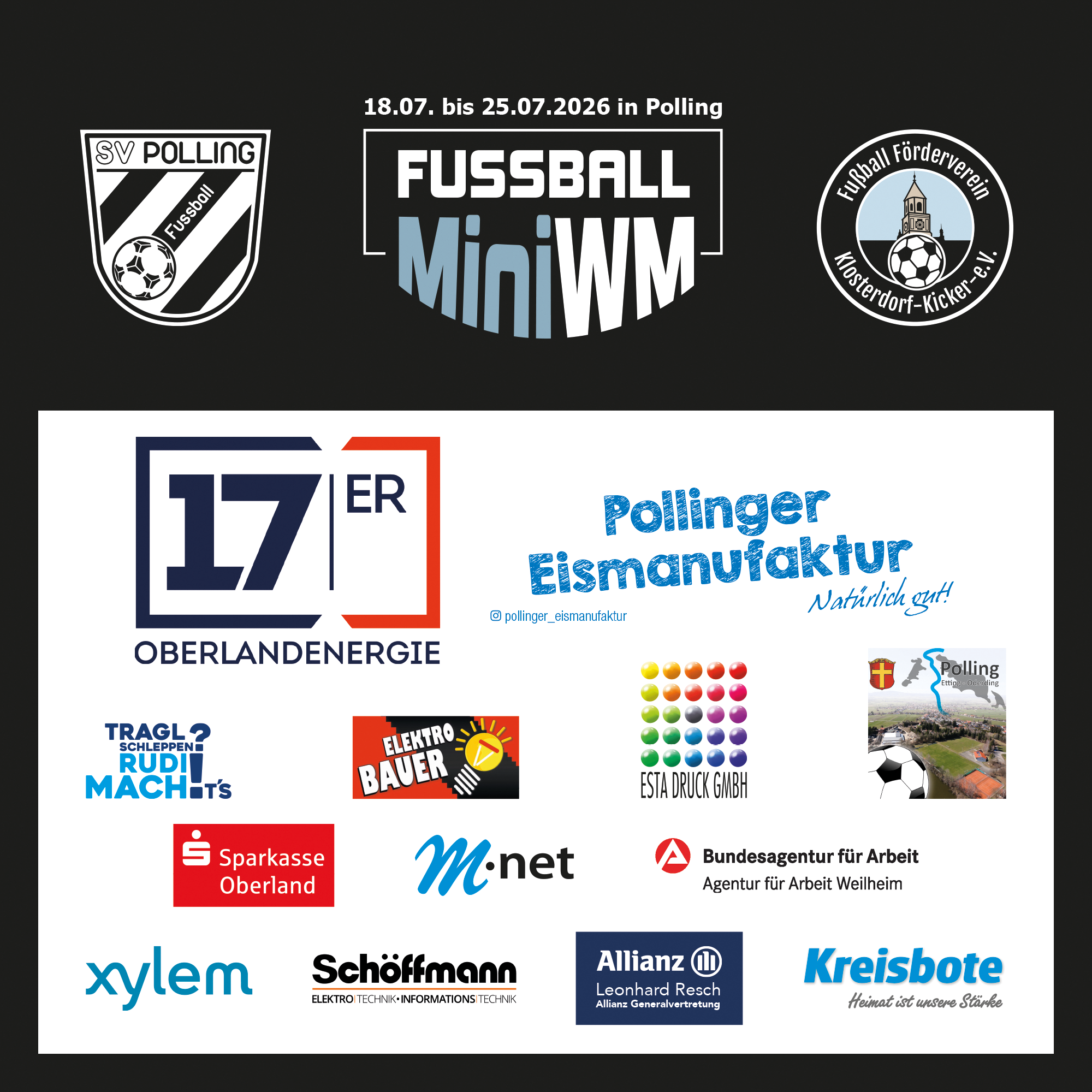 Sponsoren der Fussball Mini-WM 2026 in Polling