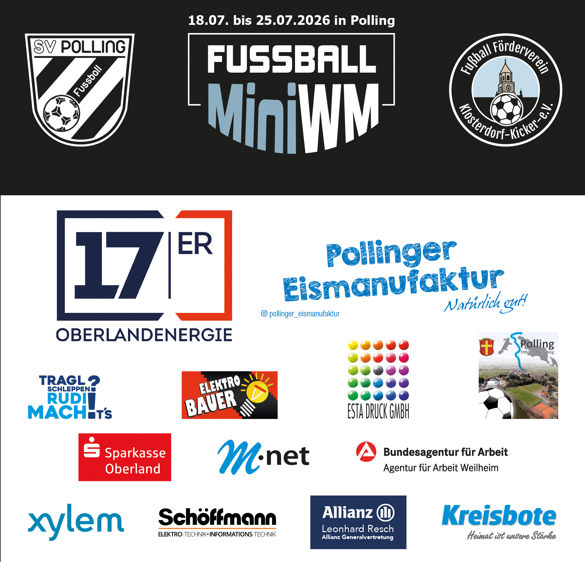 Sponsoren der Fussball Mini-WM 2026 in Polling