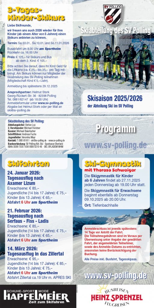 Termine der Saison 2025/2026